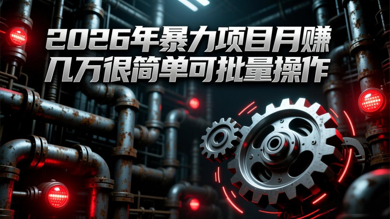 2026年*项目月赚几万很简单可批量操作，成本低，利润大